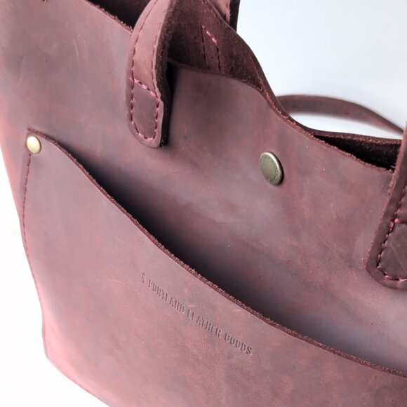PORTLAND Leather Goods Bag Merlot Classic Mini Crossbody Tote - Picture 5 of 10